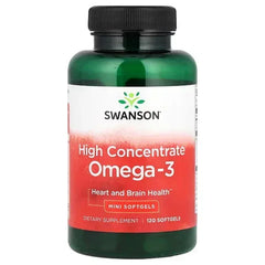 Swanson, Omega-3, High Concentrate, 120 Mini Softgels - Mumzar