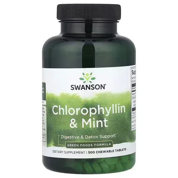 Swanson, Chlorophyllin & Mint, 500 Chewable Tablets - Mumzar