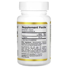 California Gold Nutrition, L-Theanine, Featuring AlphaWave, 100 mg, 30 Veggie Capsules - Mumzar