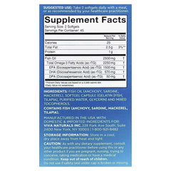 Viva Naturals Omega-3 Fish Oil – Triple Strength 2,500 mg, 90 Softgels - Mumzar