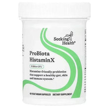 Seeking Health ProBiota HistaminX supplement bottle, front label with 60 vegetarian capsules