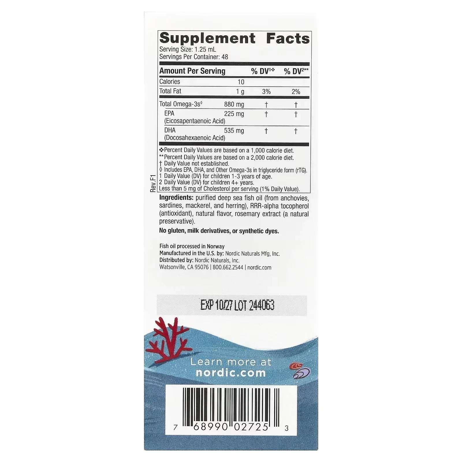 Nordic Naturals Children’s DHA™ Xtra – Ages 1–6, Great Berry Punch, 2 fl oz (60 ml) - Mumzar