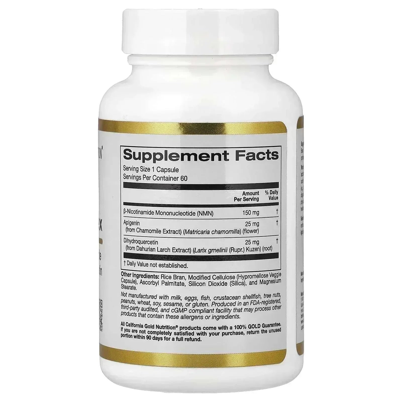 California Gold Nutrition, NMN Flavonoid Complex with Apigenin and Dihydroquercetin, 60 Veggie Capsules - Mumzar