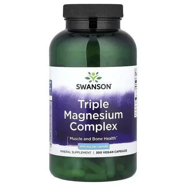 Swanson, Triple Magnesium Complex, 400 mg, 300 Vegan Capsules - Mumzar