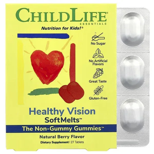 ChildLife Essentials, Healthy Vision SoftMelts™, Natural Berry, 27 Tablets - Mumzar