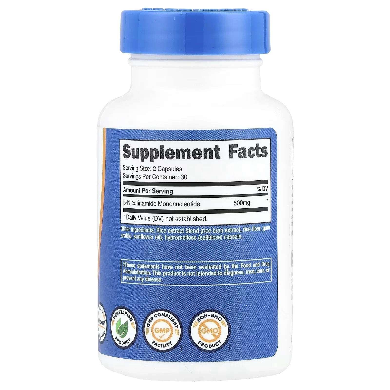 Nutricost, NMN, 60 Capsules (250 mg per Capsule) - Mumzar