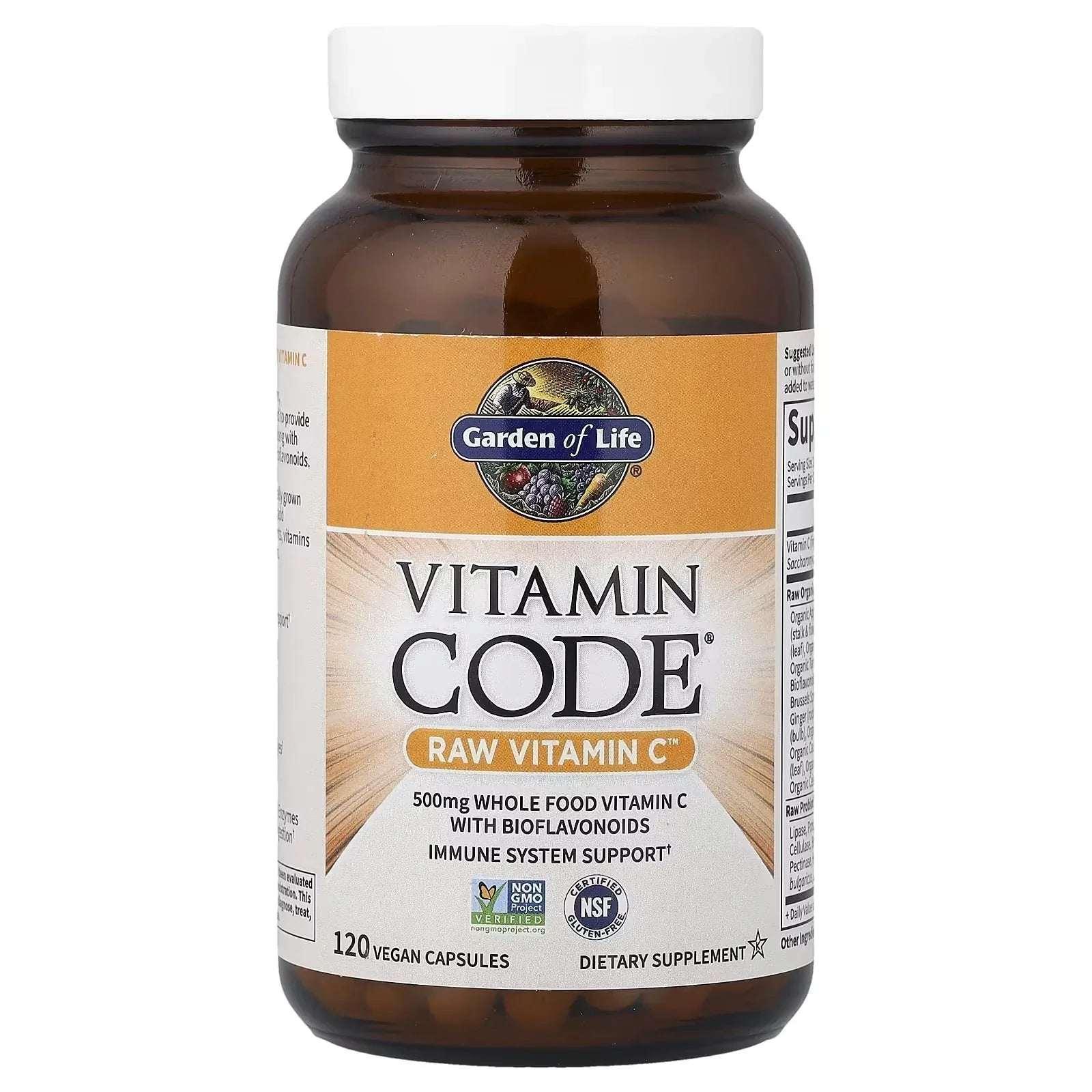 Garden of Life, Vitamin Code®, RAW Vitamin C™, 120 Vegan Capsules - Mumzar