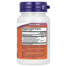 NOW Foods UC-II joint supplement bottle, Supplement Facts panel, 1 capsule serving