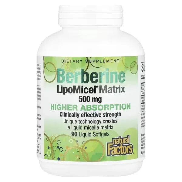 Natural Factors, Berberine LipoMicel Matrix, 90 Liquid Softgels - Mumzar