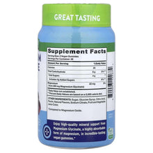 Nature's Truth magnesium glycinate gummy bottle back with Supplement Facts, vegan