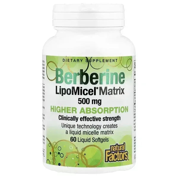 Natural Factors, Berberine LipoMicel Matrix, 60 Liquid Softgels - Mumzar
