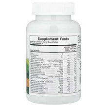 Children's chewable multivitamin supplement bottle with Supplement Facts label
