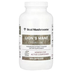 Real Mushrooms, Lion's Mane, Mushroom Extract Powder, 300 Capsules - Mumzar
