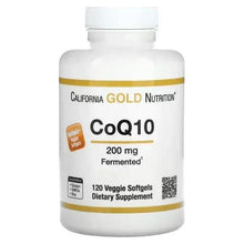 CoQ10 200 mg veggie softgels bottle, California Gold Nutrition front label