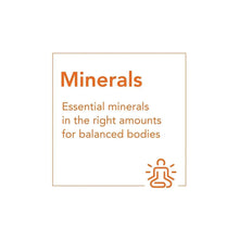 Minerals product graphic card with orange text and icon