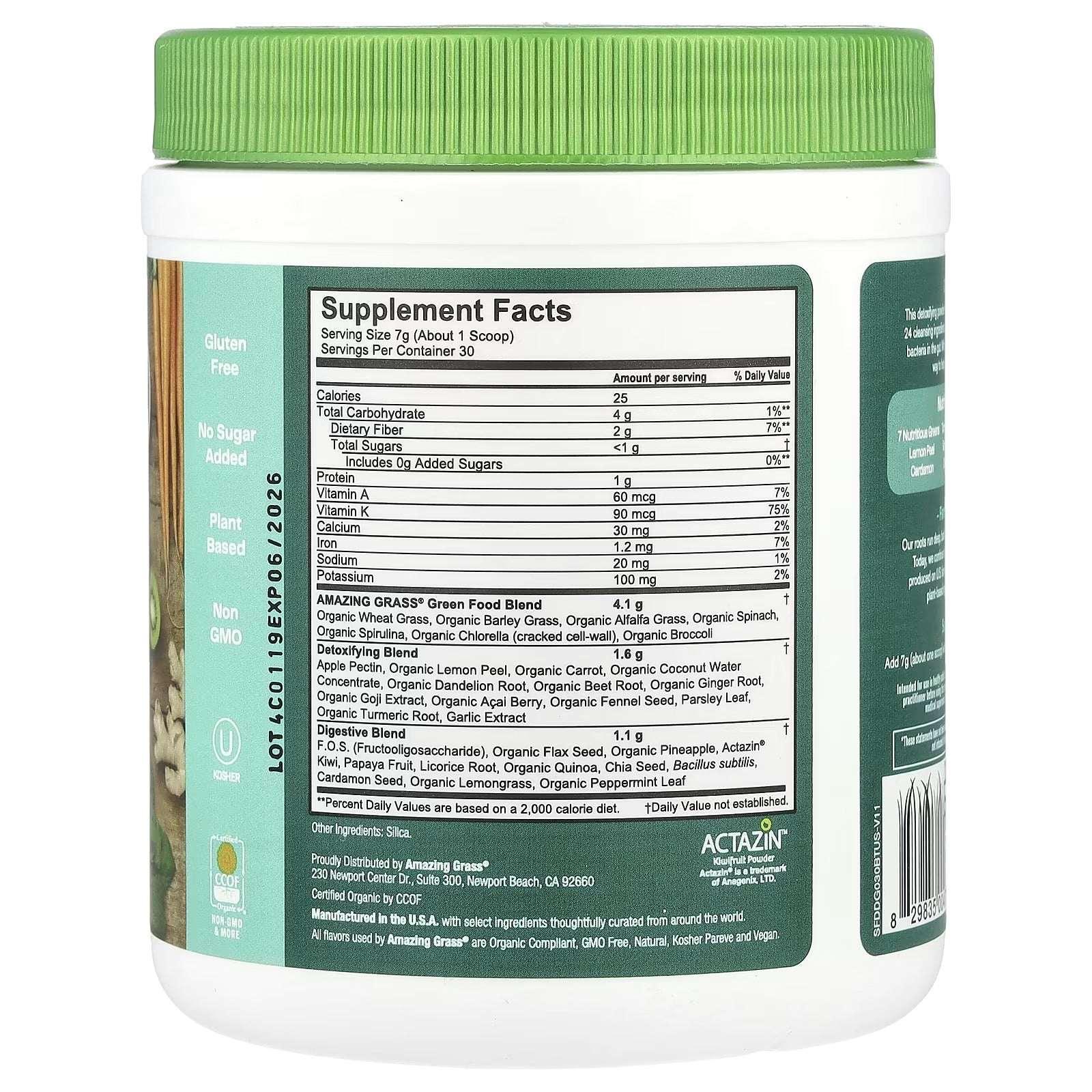 Amazing Grass, Greens Blend, Detox & Digest, Clean Greens, 7.4 oz (210 g) - Mumzar