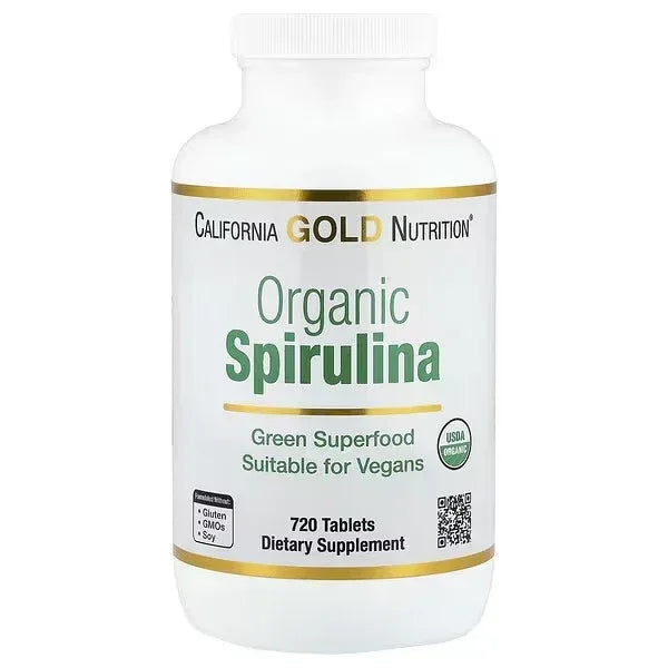 California Gold Nutrition Organic Spirulina – Phycocyanin, Chlorophyll & Carotenoids, 720 Tablets - Mumzar