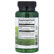 Swanson quercetin & bromelain vegan supplement bottle with black cap, supplement facts