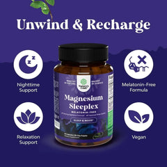 Nature's Craft, Magnesium Sleeplex, Melatonin-Free, 90 Capsules - Mumzar