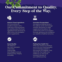 Magnesium Sleeplex quality commitment infographic with innovation and sound quality badges