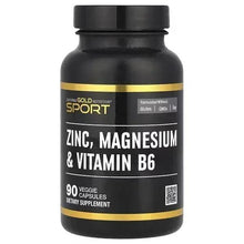 Sport zinc magnesium vitamin B6 veggie capsule supplement bottle, 90 count