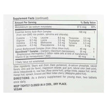 Supplement facts label continued on supplement bottle, text on white label