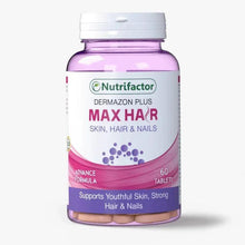 Nutrifactor Max HA R hair, skin & nails supplement bottle, 60 tablets