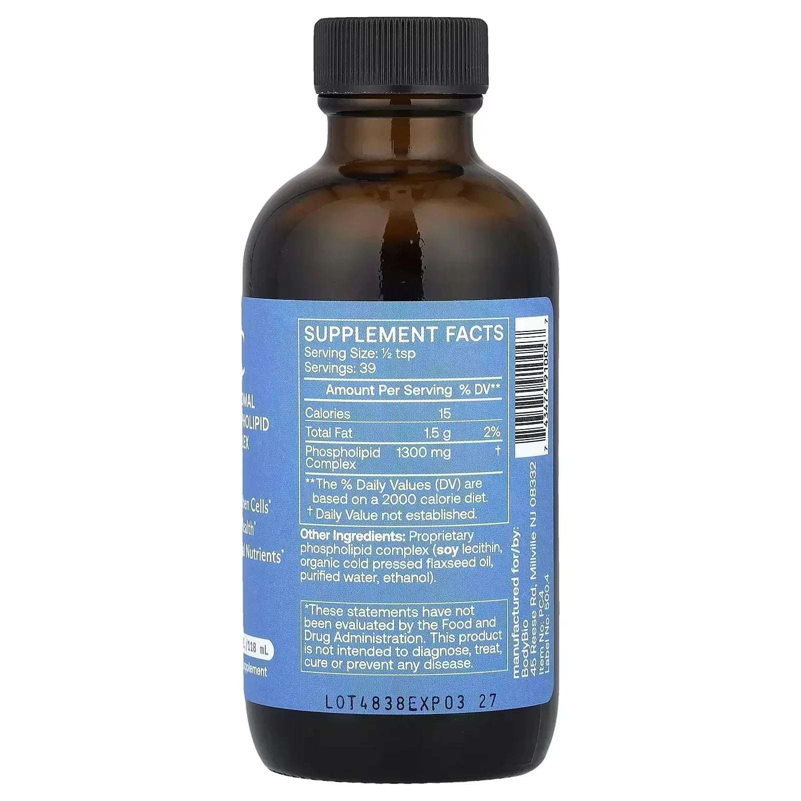 BodyBio, PC, Liposomal Phospholipid Complex, 4 fl oz (118 ml) - Mumzar
