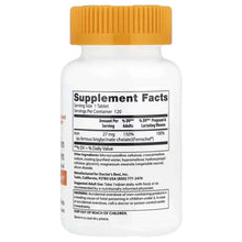 Doctor's Best iron supplement bottle back with Supplement Facts panel and orange cap.