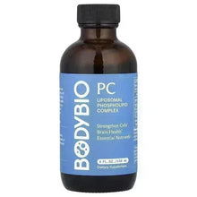 Liposomal phospholipid complex supplement bottle, black cap, blue front label