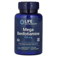 Life Extension Mega Benfotiamine bottle, 250 mg, 120 vegetarian capsules