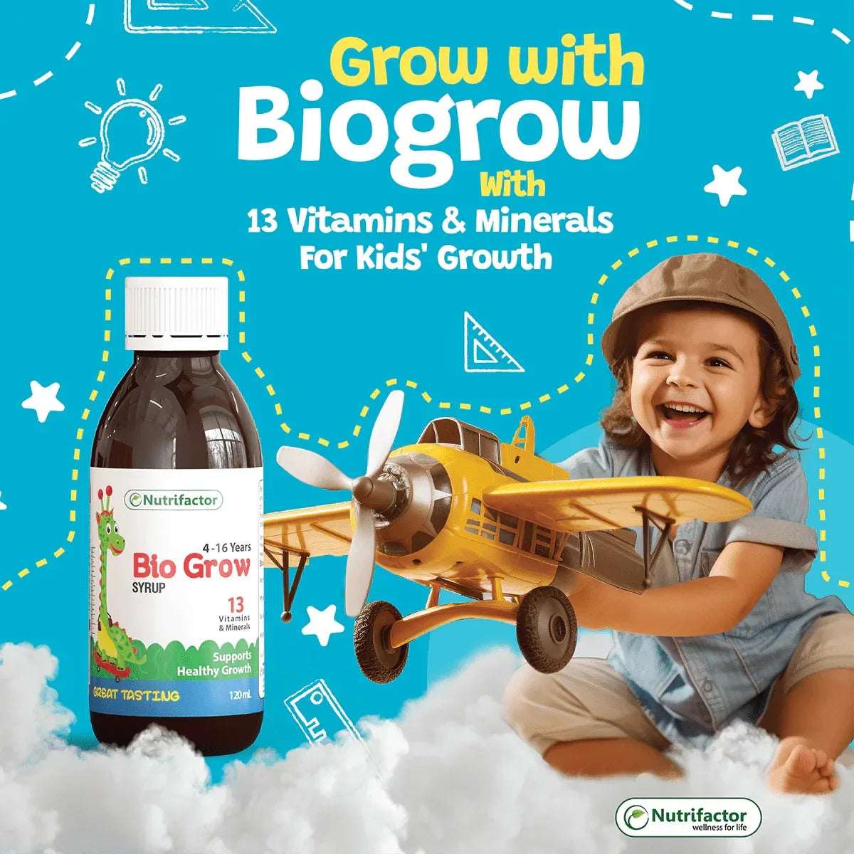 Bio Grow – Kids Multivitamin Syrup for Growth, Immunity & Picky Eaters - Mumzar