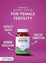 Nutrificator NUCEPTION female fertility supplement bottle with red cap