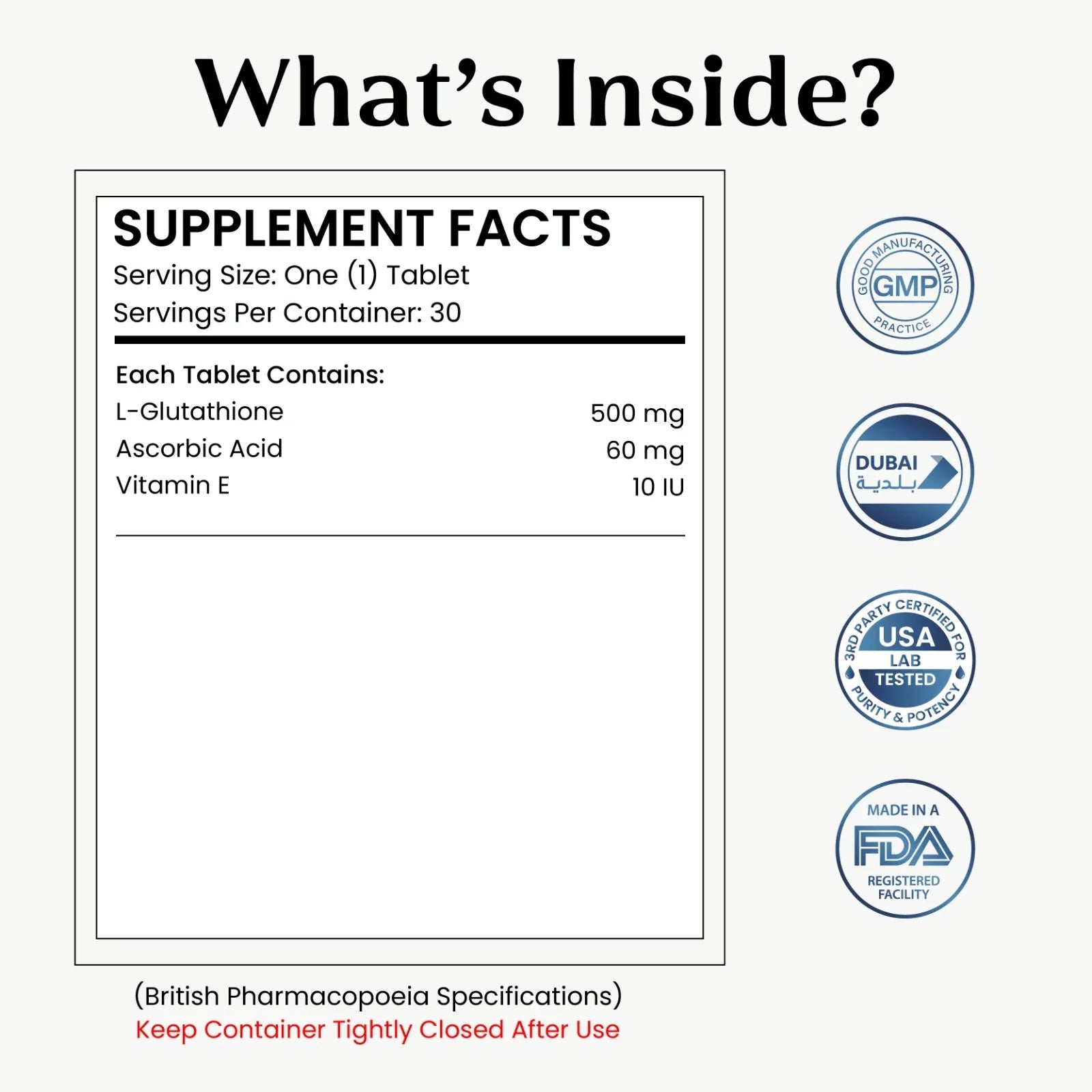 Gluta Fair 500mg - Combination of Glutathione with Vitamin C & E - Mumzar