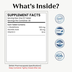 Gluta Fair 500mg - Combination of Glutathione with Vitamin C & E - Mumzar