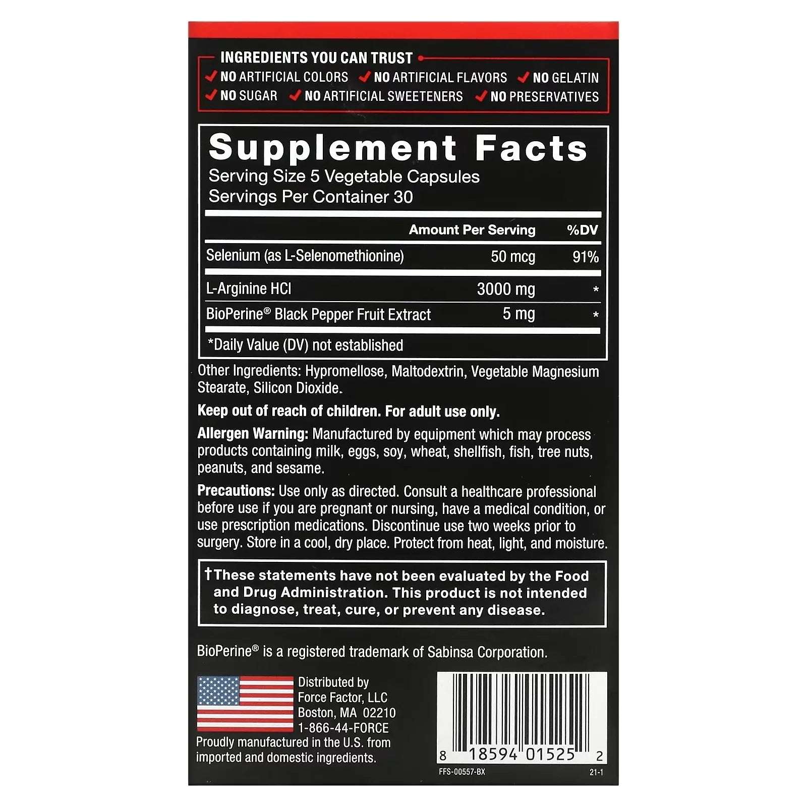 Force Factor, L-Arginine, 150 Capsules - Mumzar