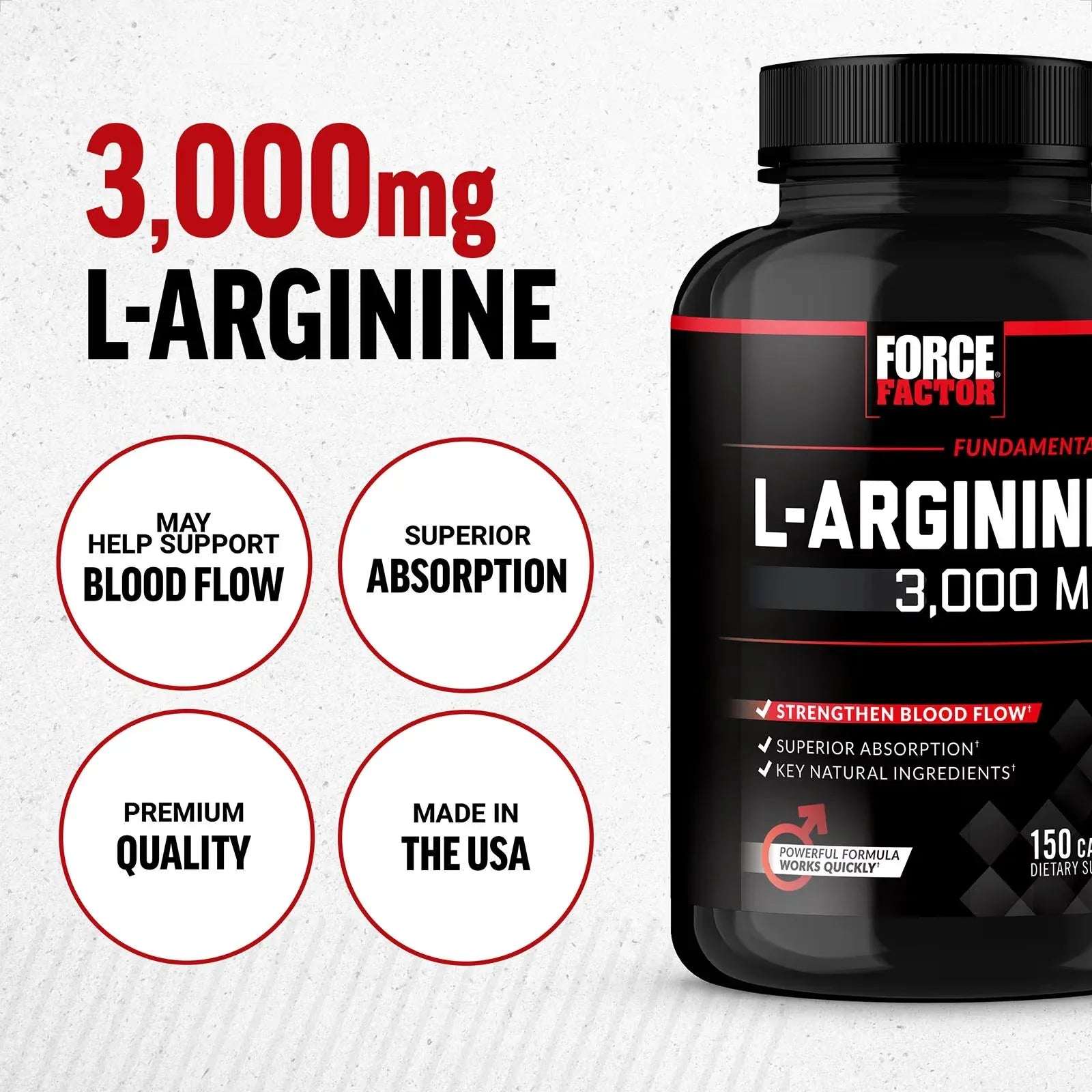 Force Factor, L-Arginine, 150 Capsules - Mumzar