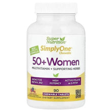 Women’s multivitamin chewable bottle, 50+ formula, mixed berry, 90 tablets
