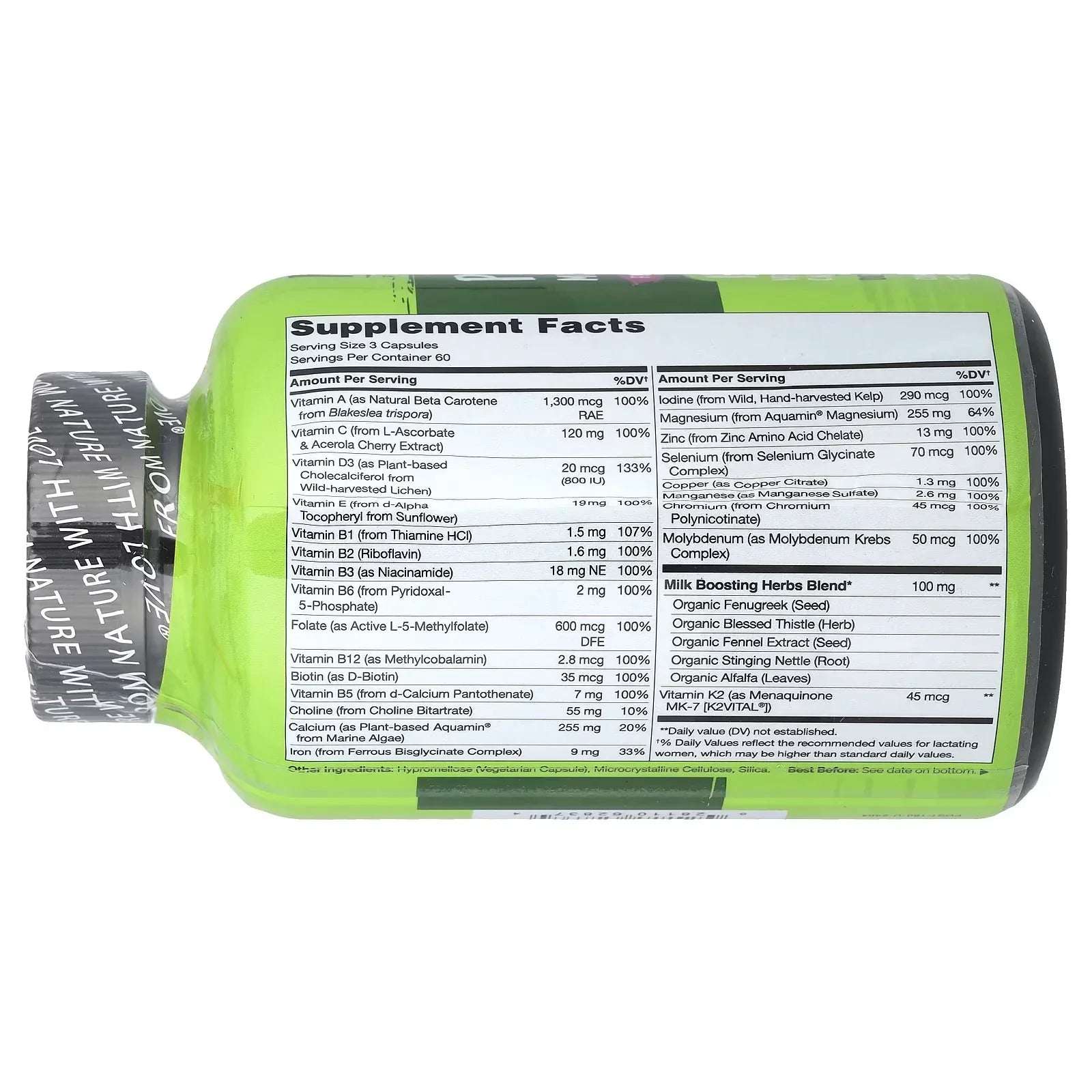 NATURELO, Postnatal Multivitamin for Breastfeeding Mums, 180 Vegetarian Capsules - Mumzar