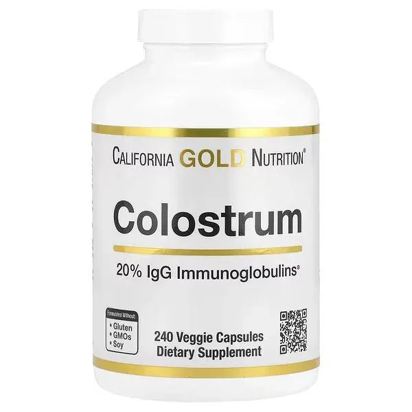 California Gold Nutrition, Colostrum with 20% IgG Immunoglobulins, 240 Veggie Capsules - Mumzar