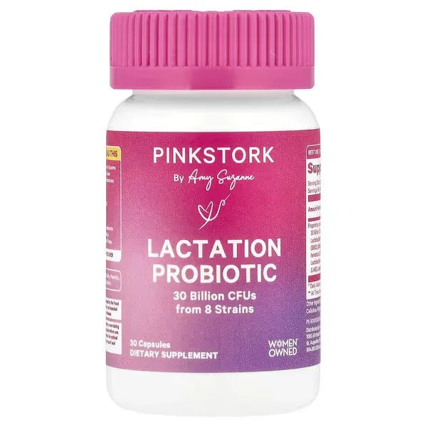 Pink Stork, Lactation Probiotic, 30 Billion CFUs, 30 Capsules - Mumzar