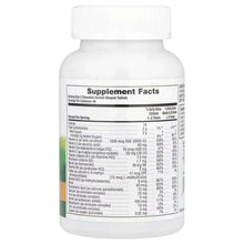 Supplement Facts label on children's chewable multivitamin bottle, 90 animal-shaped tablets