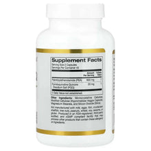 California Gold Nutrition PEA with PQQ supplement bottle, back label with Supplement Facts