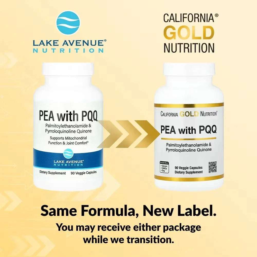 California Gold Nutrition, PEA 300 mg + PQQ 10 mg, 90 Veggie Capsules - Mumzar