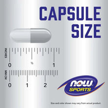 Capsule size diagram with NOW Sports logo and ruler scale