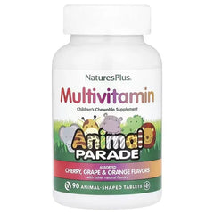 NaturesPlus, Animal Parade®, Children's Chewable Multivitamin, Cherry, Grape & Orange, 90 Animal-Shaped Tablets - Mumzar