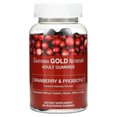 California Gold Nutrition Cranberry & Probiotic Gummies – Natural Cranberry, 90 Vegetarian Gummies - Mumzar