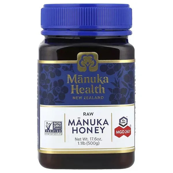 Manuka Health, Raw Manuka Honey, UMF 10+, MGO 263+, 17.6 oz (500 g) - Mumzar