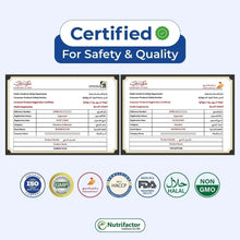 Supplement certification document badges for safety and quality