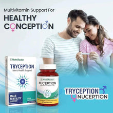 Fertility supplement bottles and box, designed for healthy conception